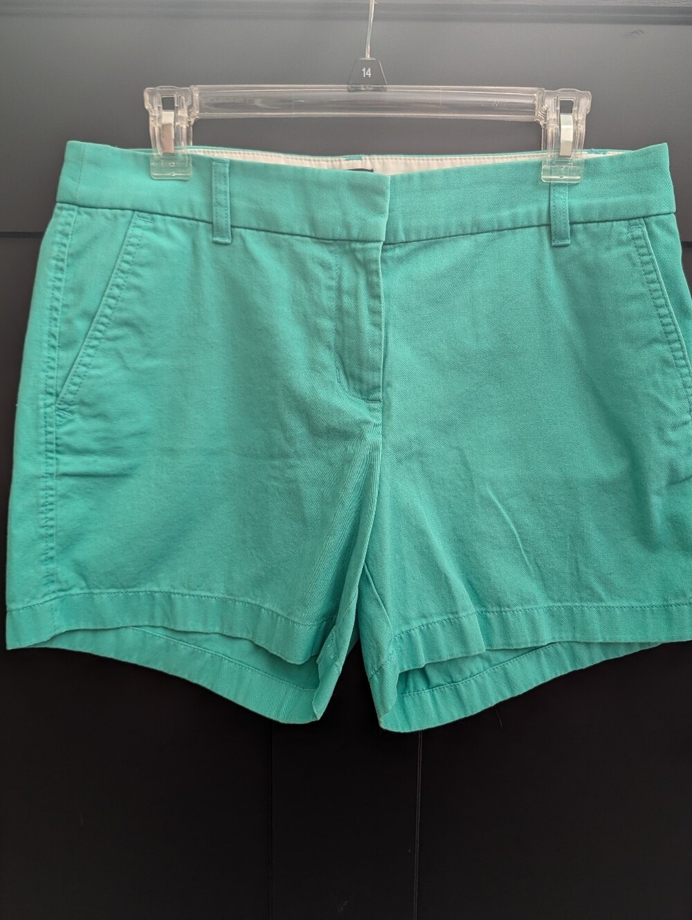 J. Crew Classic Chino Shorts Women's Size 8 With 5" Inseam Mint/Teal Green